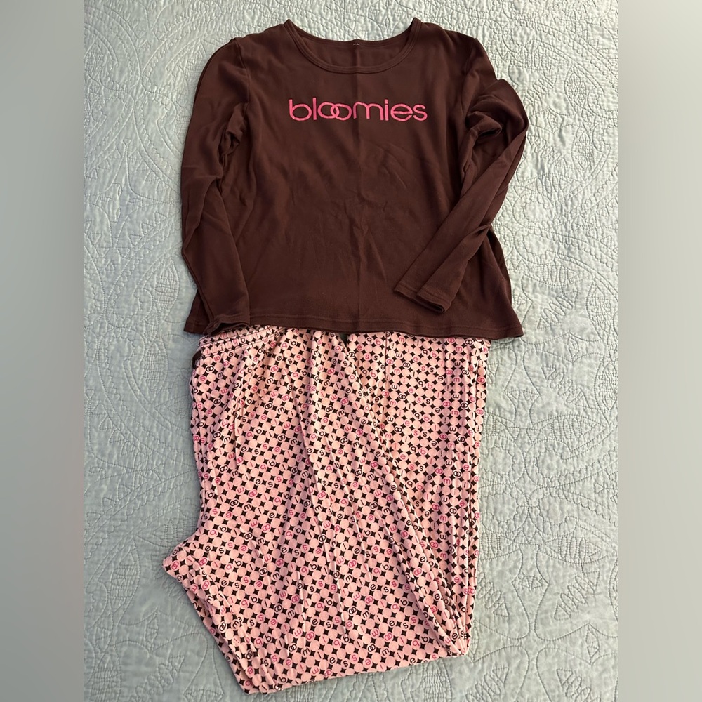 Bloomies Pajamas Set Womens Large Petite Length Sleepwear Set